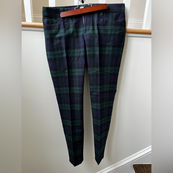 BANANA REPUBLIC Navy and Green Plaid Trousers - Picture 4 of 5